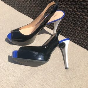 GUESS Slingback Peep Toe platform pumps in size 9M